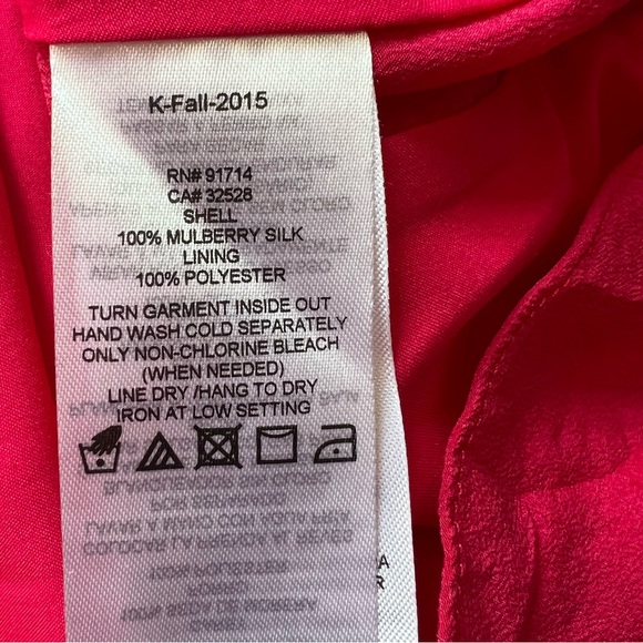 Armani Exchange 100% Silk Razorback Top Pink w/ Black Size XXS - Picture 6 of 6